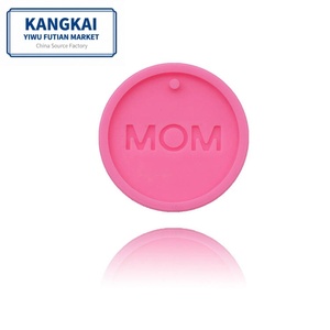 Moule en Silicone en forme de lettres de <span class=keywords><strong>maman</strong></span>, porte-clés rond, cadeau d'anniversaire, moules en époxy Miniature, 1 pièce - Product Image 1