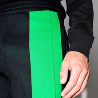 Survêtement thermique de rue pour hommes, veste à fermeture éclair contrastée avec surpiqûres et pantalons empilables, tissu polyester velours d'hiver