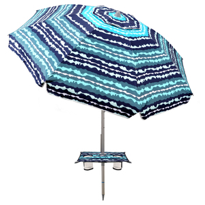 ร่มชายหาดพกพาแบบปรับเอียงได้ พร้อมแบรนด์ลายทางตามสั่ง เสาอะลูมิเนียม ร่มชายหาดกลางแจ้ง พร้อมถาดวางของพับได้ และสมอทราย - Product Image 2