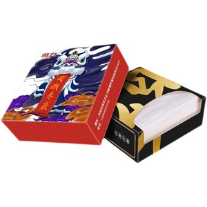 Customized Advertising Tissues With Logo Printing 3 Ply Virgin Wood <b>Pulp</b> Disposable Paper Napkins For Restaurants And Food - Product Image 1