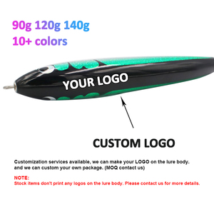 Leurre de pêche artificiel WD102 120g 140g pour gros poissons, leurre de traîne en bois, leurre de surface, logo personnalisé, leurre de pêche en eau profonde, leurre de bateau, stickbaits GT - Product Image 2