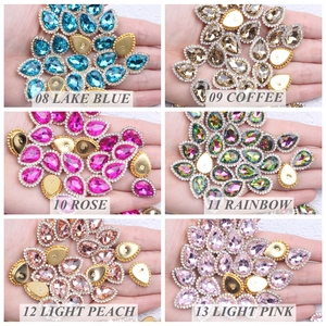 Offerta Speciale: 200 Pezzi di Strass in Vetro con Base Dorata, Cristalli Piatti <span class=keywords><strong>per</strong></span> Cucito, Pietre Brillanti <span class=keywords><strong>per</strong></span> <span class=keywords><strong>Scarpe</strong></span> in Vari Colori - Product Image 5
