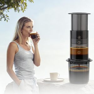 Cafetière portable pour le camping et les voyages, presse à café - Cafetière française tout-en-un, style pour-over et expresso, préparateur manuel - Product Image 5