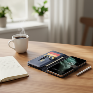 Custodia DAM Book Case per iPhone 15 con porta carte e chiusura a diamante - Product Image 2