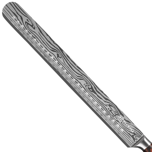 KEEMAKE Couteau à trancher le <span class=keywords><strong>jambon</strong></span> 12 pouces Lame en acier inoxydable 5Cr15 Laser Damas Motif Pakka Manche en bois Ultra Sharp Corrosion - Product Image 2