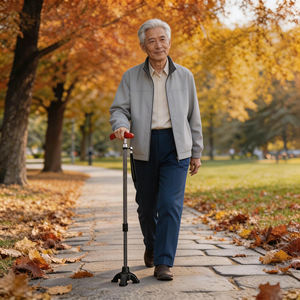 Bastón <span class=keywords><strong>de</strong></span> Caminar Plegable Ajustable JINDA <span class=keywords><strong>de</strong></span> Fibra <span class=keywords><strong>de</strong></span> Carbono, 2 Puntas Antideslizantes <span class=keywords><strong>de</strong></span> Repuesto, Ligero y Resistente para <span class=keywords><strong>Personas</strong></span> <span class=keywords><strong>Mayores</strong></span> (Máx. 100 kg) - Product Image 3