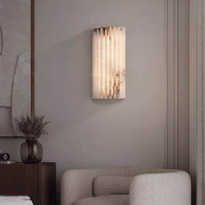 Lampada da Parete di Lusso in Alabastro Spagnolo, Applique Scanalata di Design con Luce <span class=keywords><strong>LED</strong></span> per Camera da Letto, Soggiorno o Bagno - Product Image 4