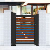 Puerta de Aluminio Moderna Personalizada Prima, con Recubrimiento en Polvo, Resistente a la Intemperie, para Patio Residencial, con Valla a Juego