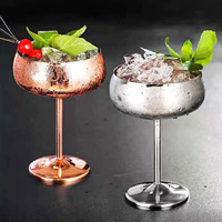 Verre à champagne sans pied en acier inoxydable, gobelet à eau en métal personnalisé, gobelet vintage pour boire