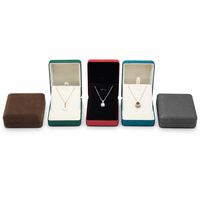 Boîte à bijoux rectangulaire moderne HongFa en gros avec couvercle à charnière, personnalisable avec logo, pour collier, emballage cadeau et doublure en satin