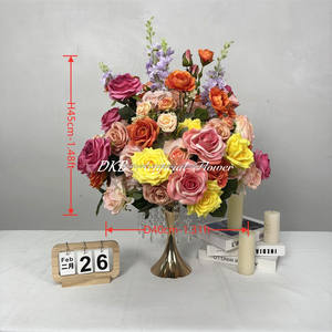 ดอกไม้ประดิษฐ์ทรงกลมผ้าไหมเทียมแบบใหม่สำหรับงานแต่งงานและตกแต่งโต๊ะกลับไปโรงเรียน ทำด้วยมือ ติดทนนาน กุหลาบสีชมพู - Product Image 2