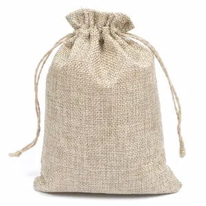 13*18cm Jute Sack Gunny Pouch Jute Drawstring Bag Hemp SackHemp Drawstring Bag For Dry Flowers