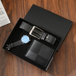 Set de <span class=keywords><strong>Regalo</strong></span> Premium para Hombre: Cartera, Cinturón, Reloj y Gafas de Sol, 4 Piezas, Caja de <span class=keywords><strong>Regalo</strong></span> para el Día de San Valentín o Navidad, para <span class=keywords><strong>Padre</strong></span> o Novio - Product Image 1