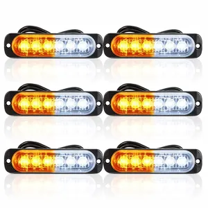 Rot Blau Weiß Bernstein Warnung LED Licht leiste LKW Hoc hinten sive blinkende Kühlergrill Blitzlicht Kit Auto LED Warn blitzlichter