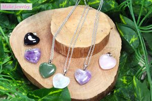 20PCS Natural Crystal <strong>Heart</strong> <strong>Shaped</strong> Healing Spiritual <strong>Stones</strong> Polished <strong>Chakra</strong> Valentine's Day Favors for Women Men Bulk Pendant - Product Image 5