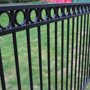 Hàng rào nhôm lạ mắt dễ dàng lắp ráp tùy chỉnh 6 ft 3 đường sắt phẳng hàng rào Nhôm hàng đầu - Product Image 2