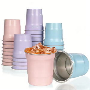 Colorful Lightweight Aluminum <b>Mugs</b> Durable Leak-Proof Cup Modern Eco-Friendly Design Cups for Parties - Product Image 1
