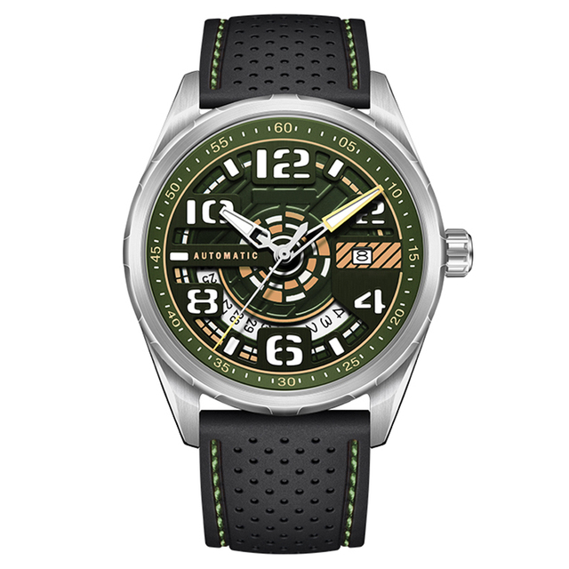 Batch Custom Stainless Steel Case Skeleton Calendar Japan Movement Luminous Men Automatic Mechanical Watch