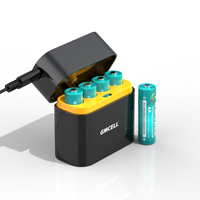 Cargador de Baterías de Litio AA GMCELL de 4 Ranuras y 5V, Caja Inteligente para Baterías AA Recargables