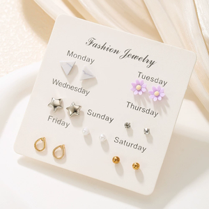 مجموعة أقراط كورية الطراز تضم <span class=keywords><strong>21</strong></span> زوجًا بتصاميم البومة واليونيكورن والزهور والقلوب، إصدارات جديدة رائجة للبيع بالجملة - Product Image 6