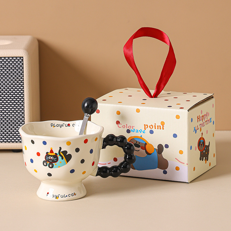 Coffret cadeau cuillère pour chien tacheté noir