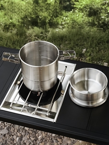 <span class=keywords><strong>Set</strong></span> Peralatan Masak Portabel Lengkap dari Baja Tahan Karat 304, Panci Gantung untuk Memasak di Luar Ruangan, Perlengkapan Memasak untuk Berkemah - Product Image 3