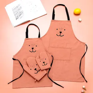 Ensemble de gants de cuisine et tabliers en coton pour enfants, peinture anti-salissure