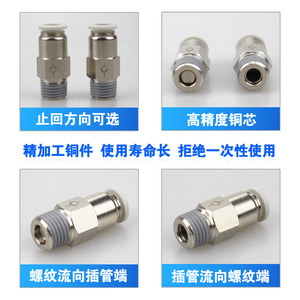 CVPC Khí Nén Thẳng Đẩy Van Kiểm Tra, NBPT Đẩy Nhanh Để Kết Nối Ống Van Kiểm Tra Với Ren BSPP BSPT Nam - Product Image 6