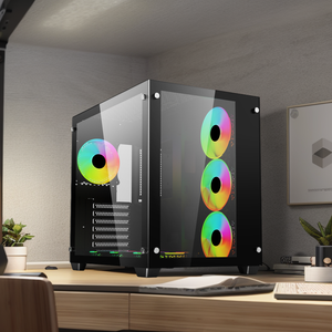 Soeyi, venta al por mayor, gabinete <span class=keywords><strong>para</strong></span> geming, gabinete <span class=keywords><strong>PC</strong></span> <span class=keywords><strong>Gamer</strong></span>, chasis <span class=keywords><strong>para</strong></span> <span class=keywords><strong>PC</strong></span>, carcasa negra de cristal <span class=keywords><strong>para</strong></span> ordenador de escritorio - Product Image 1