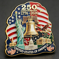 Pins en émail métalliques personnalisés OEM d'usine, commémoratifs du 250e anniversaire de l'Amérique, pour collection