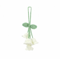 Accessoires de suspension pour rétroviseur de voiture, fleur de lys, tricotée à la main en laine, moderne, mignonne, décorative, pendentif au crochet