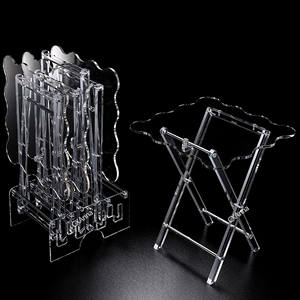 Aangepaste Gouden/Zilveren Rand 5Mm, 7Mm Set Van 4 Stuks Service Thee Tafel Transparant Clear Acryl Vouwlade Tafel Voor Thuis - Product Image 3