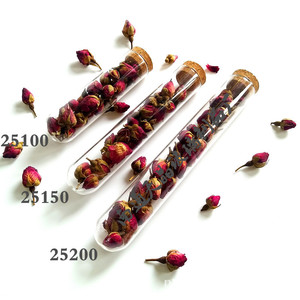 Tubes à essai en verre Tianjing pour thé aux fleurs, 25x200mm, transparents, fond rond, avec bouchon en liège, pour le stockage d'herbes - Product Image 3