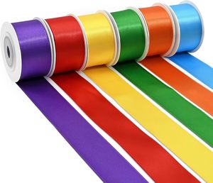 Cinta de Raso de Poliéster de Doble Cara de Alta Calidad, 49 Colores, 6 Tamaños, Rojo, Blanco, Negro, Azul, Verde, Amarillo, con Borde Dorado para Regalo - Product Image 3