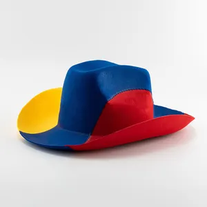 Chapéu do mundo patriótico colorido personalizado, chapéu de feltro da fedora cowboy