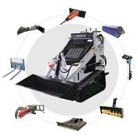Engins de terrassement Mulcher Stand up Minicargadora diesel Skidsteer avec tarière Mini 1 3.5T Skid Steer Loader avec piste
