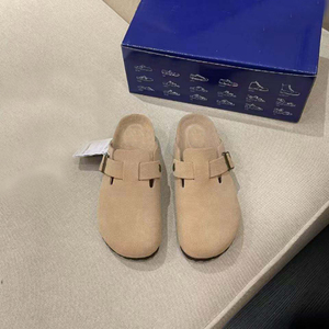 Yüksek kalite OEM tarzı çok yönlü ve rahat dana süet deri yarı römork rahat mantar Footbed Boken rahat ayakkabılar - Product Image 6