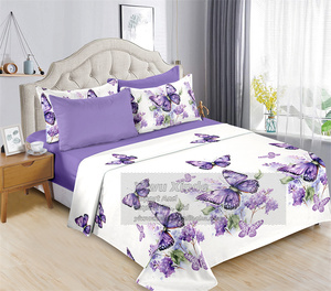 طقم أغطية سرير قطنية من 6 قطع لسرير كينج، طقم أغطية سرير مطبوع بنقوش زهرية لفصل الصيف - Product Image 6