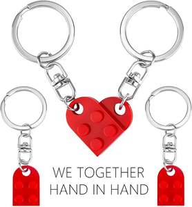 Llavero de Corazón de Ladrillos DIY, Bloques de Construcción Acrílicos, Rompecabezas, Llaveros de Amor para Parejas, Set a Juego para Novio y Novia - Product Image 2