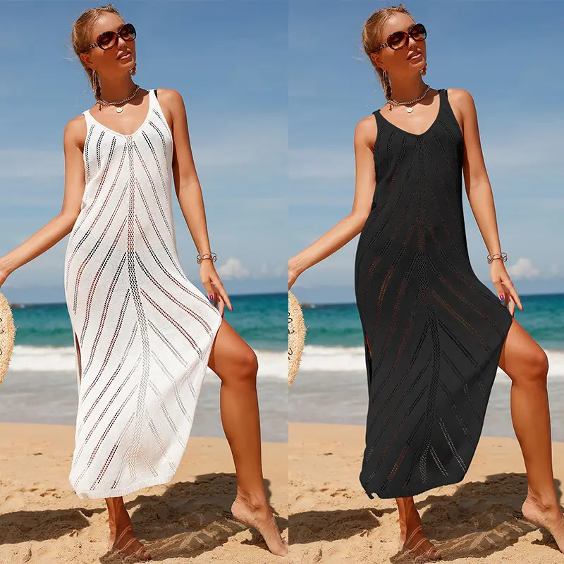 Missadola bán buôn Crochet bãi biển bơi Cover up DRESS dệt kim lưới tắm phù hợp với áo tắm sexy coverup Đồ bơi váy