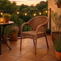 Ensemble de chaises d'extérieur en rotin avec table à thé pour balcon et parc