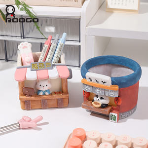 Avec Plantes Bureau Maison Voyage de Saveur Roogo Style <span class=keywords><strong>Japonais</strong></span> Ensemble de 4 Pièces Cadeau avec Petite Plante et Porte-Stylo <span class=keywords><strong>Pot</strong></span> Succulent - Product Image 5