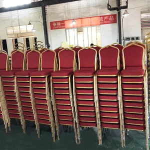 Stapelbare Hotelmeubelen Levert Chaise Mariage Gouden Evenementen Feest Rood Banket Getrouwd Bruiloft Hotelstoelen Voor Evenementen