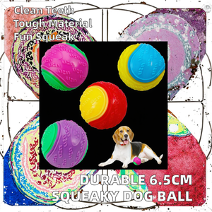 Dayanıklı 6.5cm tenis topu <span class=keywords><strong>Pet</strong></span> çiğnemek oyuncak diş temizleme için interaktif köpek gıcırtılı TPR topu plastikten yapılmış - Product Image 2