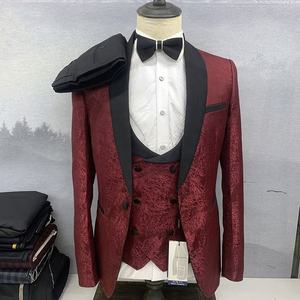 Erkek Takım Elbise 3 Parça Slim Fit Kruvaze Ceket Düğün Balo Blazer - Product Image 6