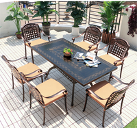 Mobilier de jardin en fonte d'aluminium, Barbecue, Table de Barbecue, foyer, Table à manger, Barbecue au charbon de bois