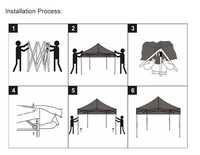 Tente de pavillon extérieure rétractable pop-up portable 3x3, imperméable, en tissu Oxford, avec logo personnalisé, paroi latérale hexagonale pour les fêtes
