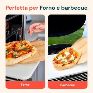 Pietra Refrattaria Avilia con Paletta Inclusa, Resistente a 800°C, per Cottura Uniforme <span class=keywords><strong>e</strong></span> Croccante di <span class=keywords><strong>Pizza</strong></span> Fatta in Casa, Barbecue <span class=keywords><strong>e</strong></span> Forno - Product Image 2