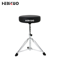 Tabouret de batterie professionnel portable en acier inoxydable noir réglable en hauteur pour la musique, vente en gros d'usine