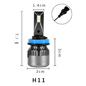 Phare LED de <span class=keywords><strong>voiture</strong></span>, projecteur de moto super lumineux 6000K 56W 12000LM H4, faisceau haut/bas intégré, feu antibrouillard H7 12V universel - Product Image 5